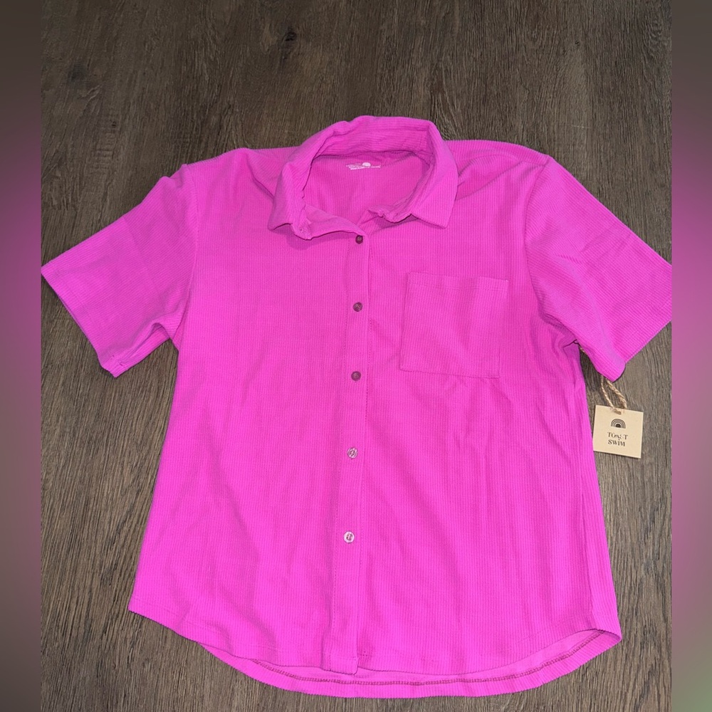 Toast swim ribbed oversized top size small